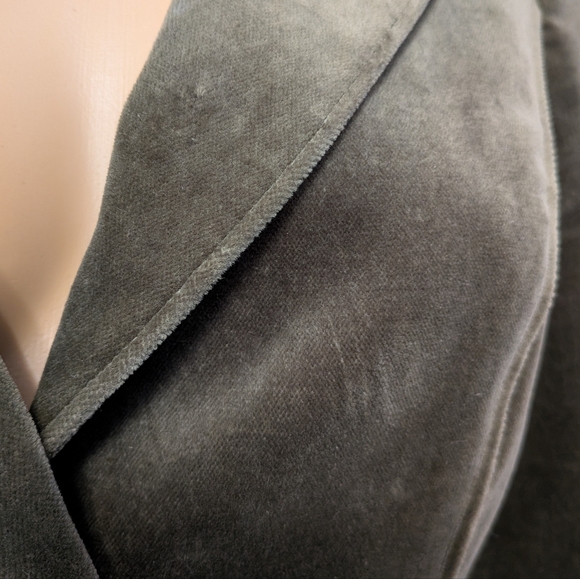 Classiques Entier Olive Green Crushed Velvet Jacket Medium - Picture 14 of 15